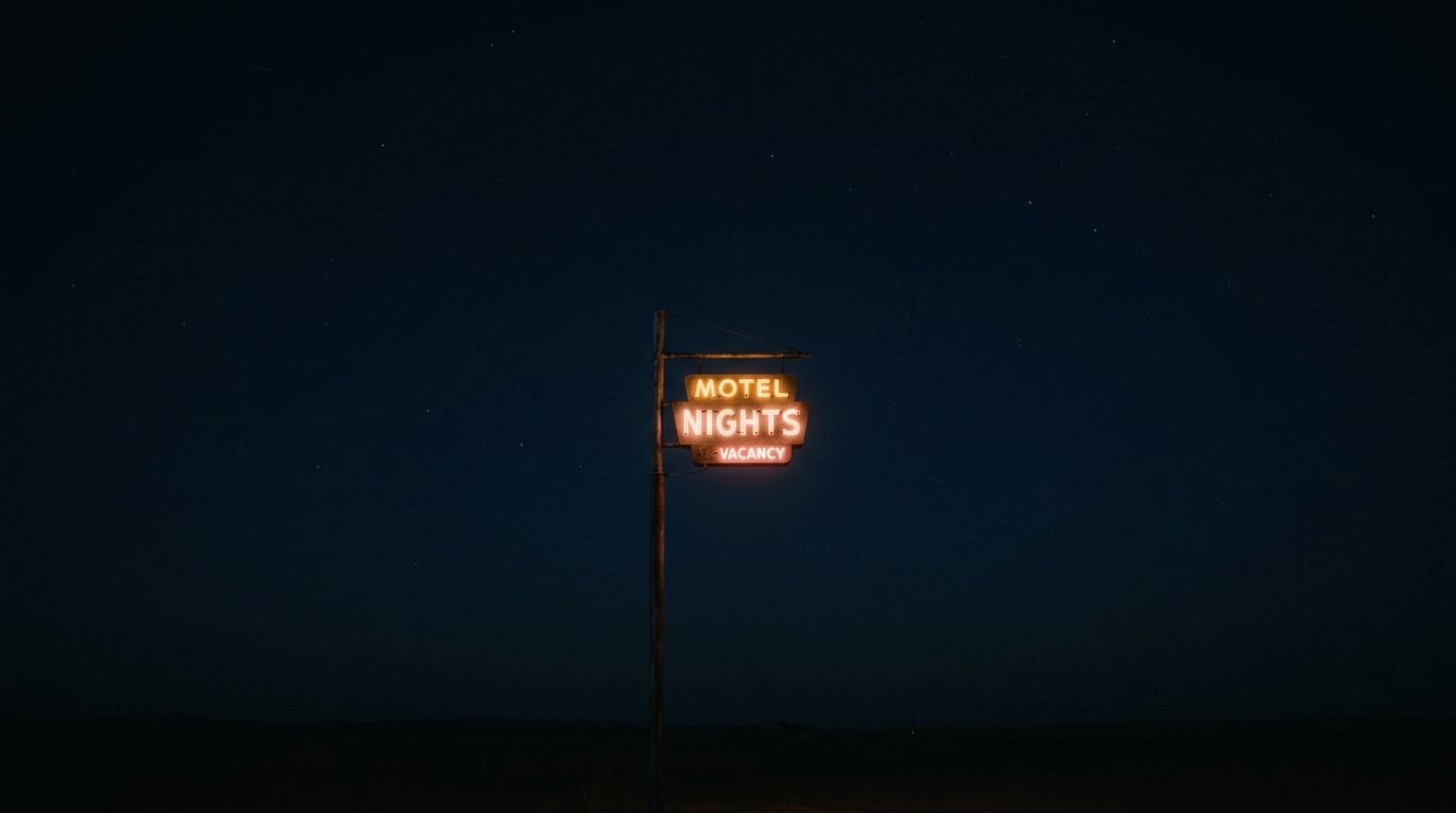 Motel Nights neon sign at night